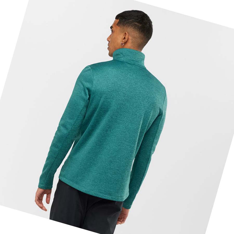 Salomon ESSENTIAL LIGHTWARM HEATHER Hoodie Herren Grün | VUWMISN-31