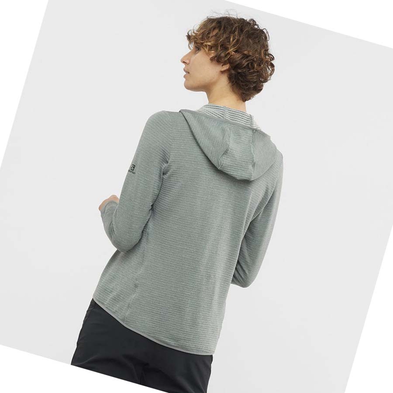 Salomon ESSENTIAL LIGHTWARM HOODED Hoodie Damen Grün | KUBYFGZ-63