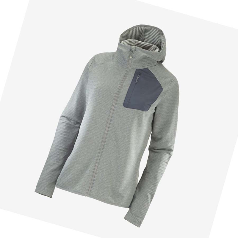 Salomon ESSENTIAL LIGHTWARM HOODED Hoodie Damen Grün | KUBYFGZ-63
