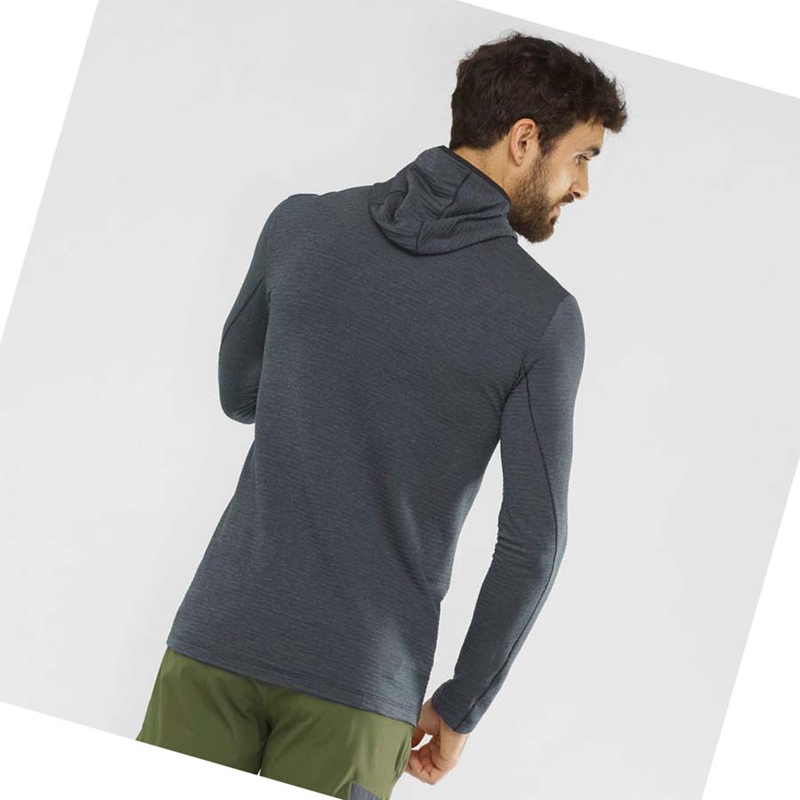 Salomon ESSENTIAL LIGHTWARM HOODED Hoodie Herren Schwarz | XJEHNFC-03