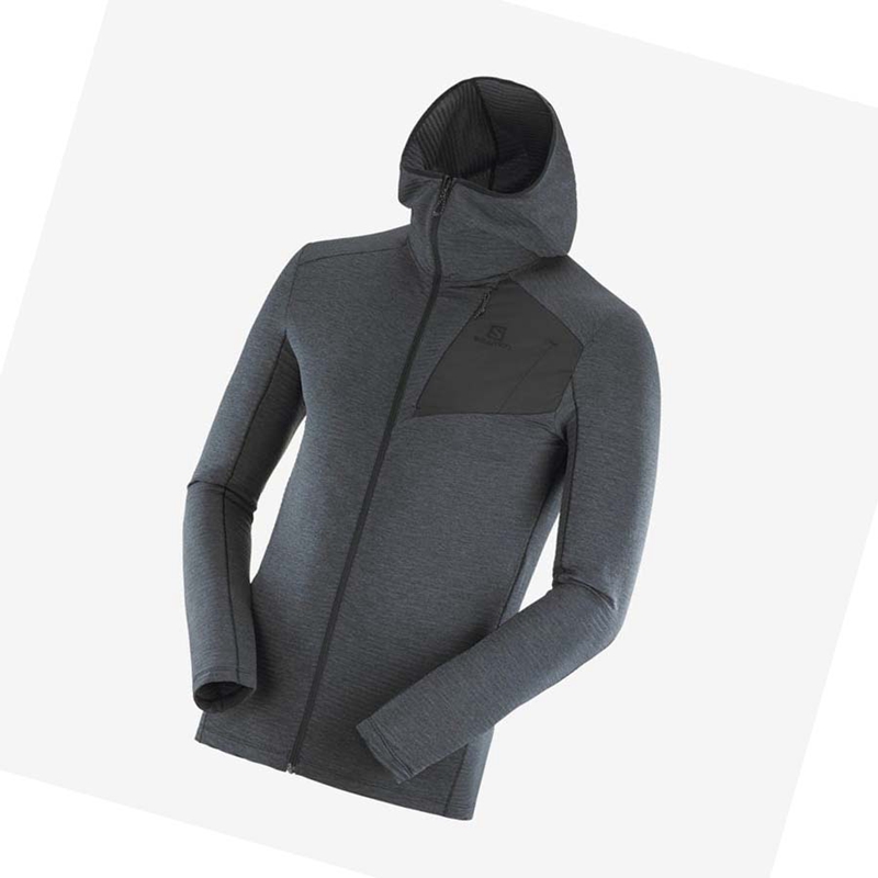 Salomon ESSENTIAL LIGHTWARM HOODED Hoodie Herren Schwarz | XJEHNFC-03