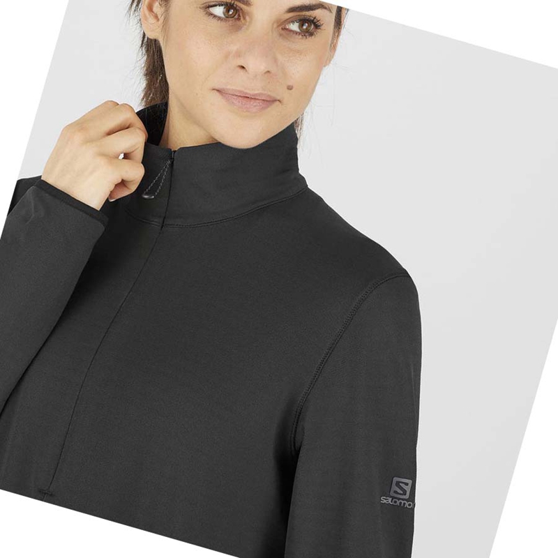 Salomon ESSENTIAL LIGHTWARM Hoodie Damen Schwarz | REQCNWH-20