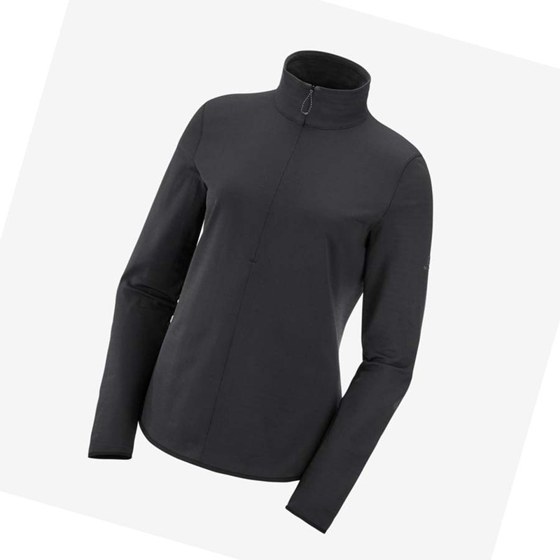 Salomon ESSENTIAL LIGHTWARM Hoodie Damen Schwarz | REQCNWH-20