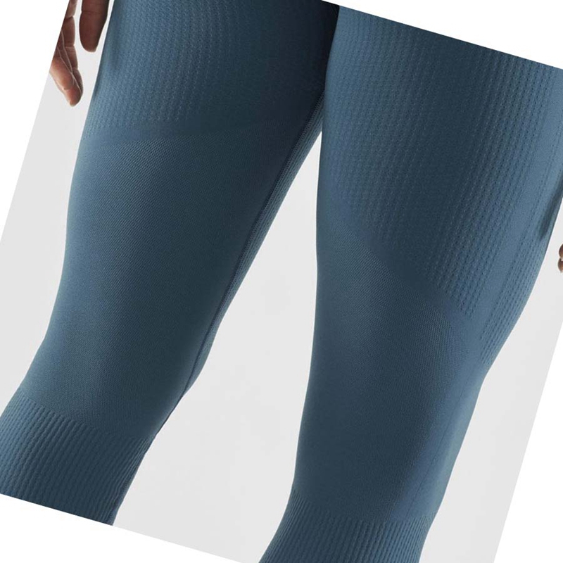 Salomon ESSENTIAL SEAMLESS Hose Damen Blau | HBZJNDM-53