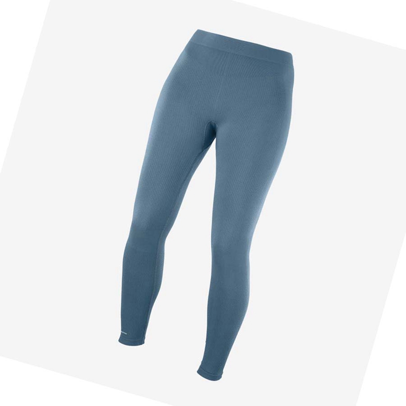 Salomon ESSENTIAL SEAMLESS Hose Damen Blau | HBZJNDM-53