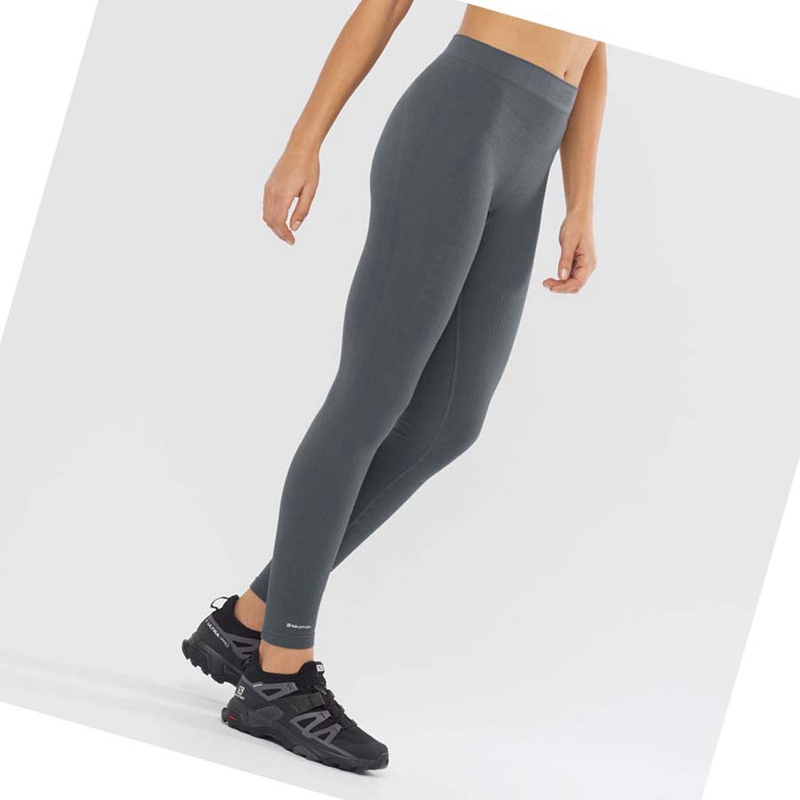 Salomon ESSENTIAL SEAMLESS Hose Damen Schwarz | VPXJWLM-24