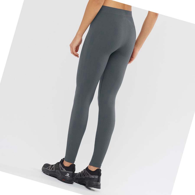 Salomon ESSENTIAL SEAMLESS Hose Damen Schwarz | VPXJWLM-24