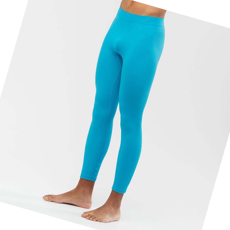 Salomon ESSENTIAL SEAMLESS Hose Herren Blau | MQERTKU-37