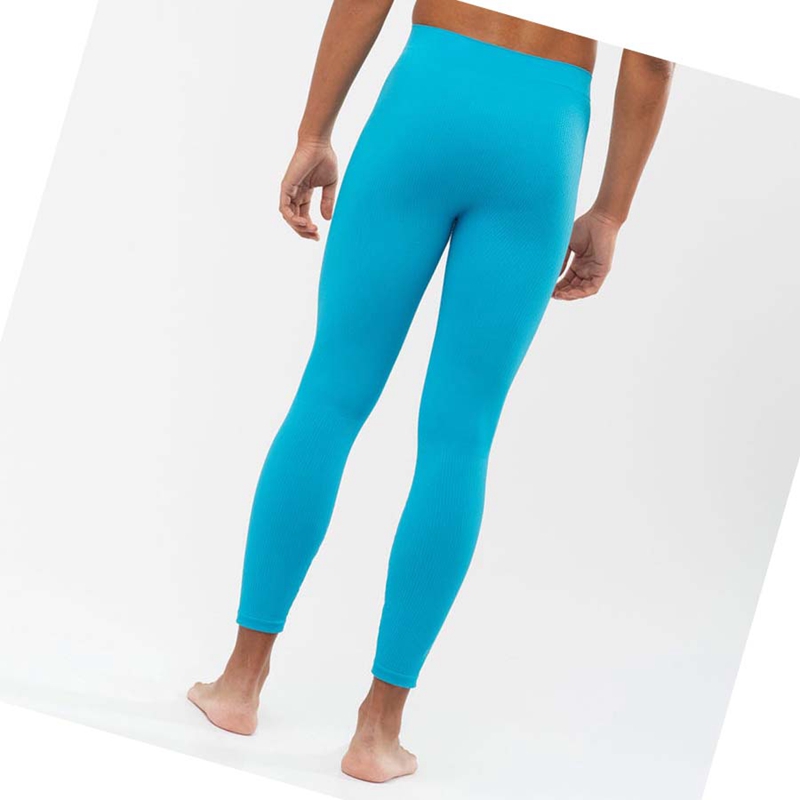Salomon ESSENTIAL SEAMLESS Hose Herren Blau | MQERTKU-37