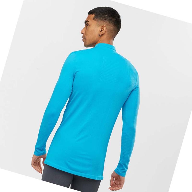 Salomon ESSENTIAL SEAMLESS T-shirts Herren Blau | JCRDBNA-90