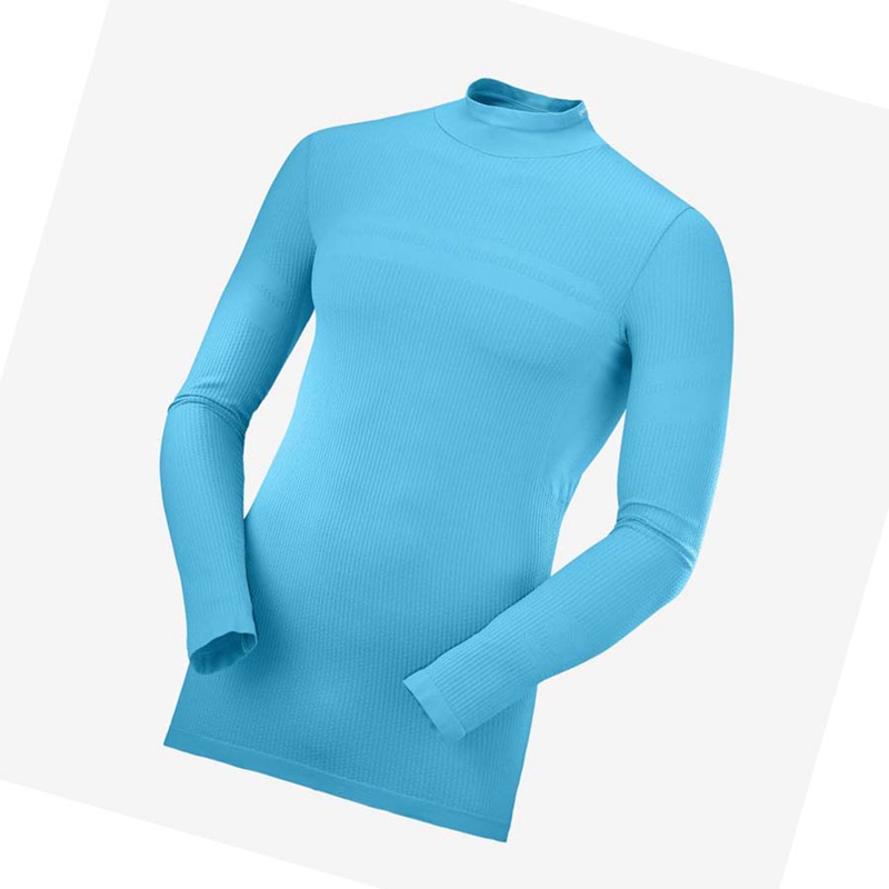 Salomon ESSENTIAL SEAMLESS T-shirts Herren Blau | JCRDBNA-90