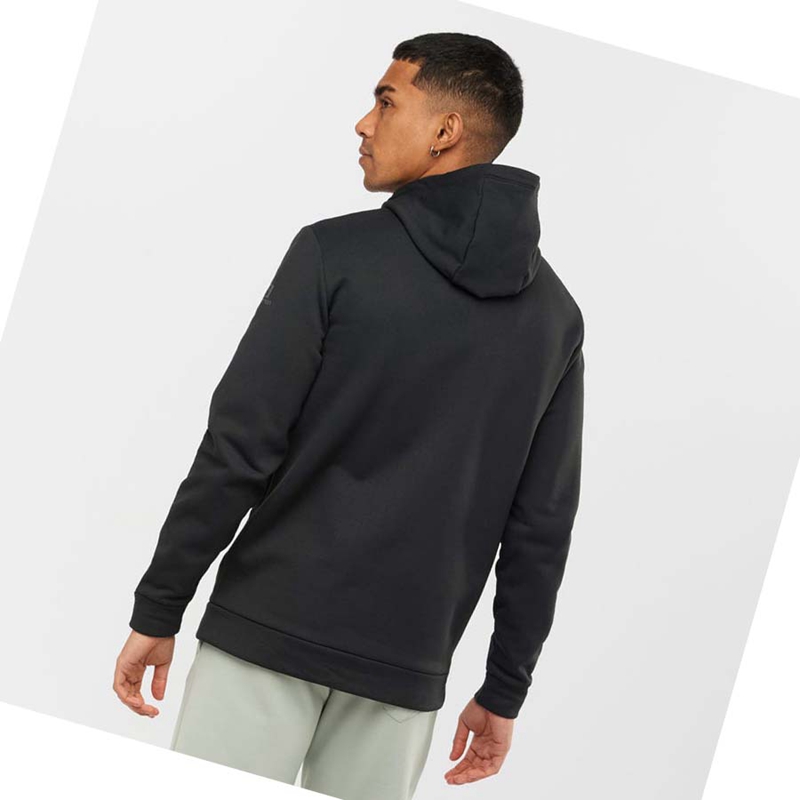 Salomon ESSENTIAL WARM FLEECE Hoodie Herren Schwarz | SDVWPTG-25