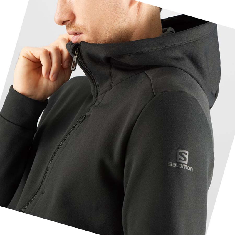 Salomon ESSENTIAL WARM FLEECE Hoodie Herren Schwarz | SDVWPTG-25