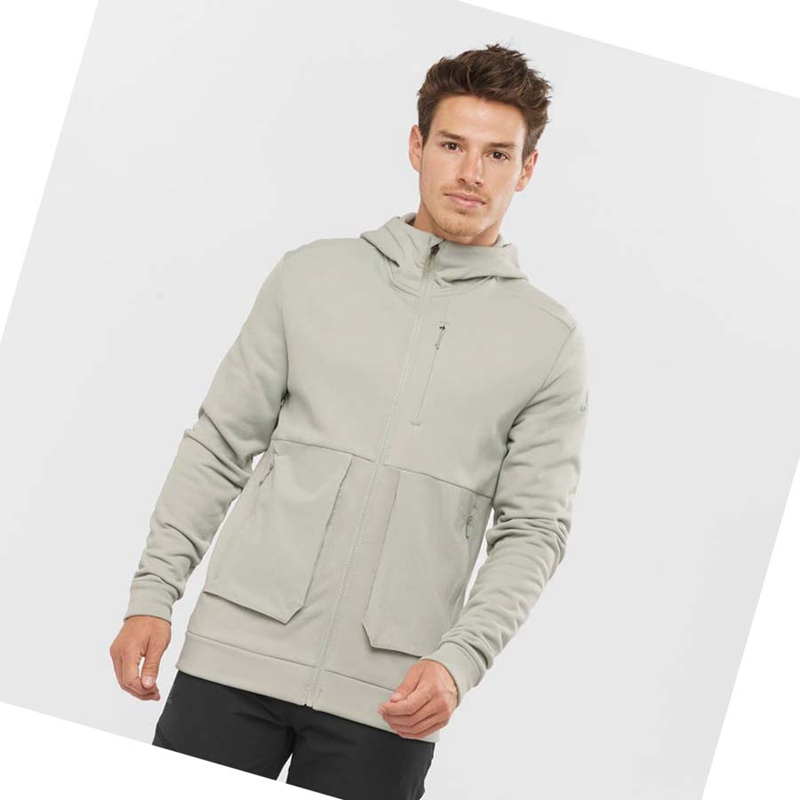 Salomon ESSENTIAL WARM FLEECE Hoodie Herren Beige | TGQKBEL-40