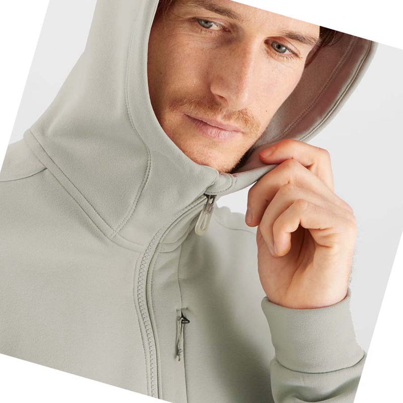 Salomon ESSENTIAL WARM FLEECE Hoodie Herren Beige | TGQKBEL-40
