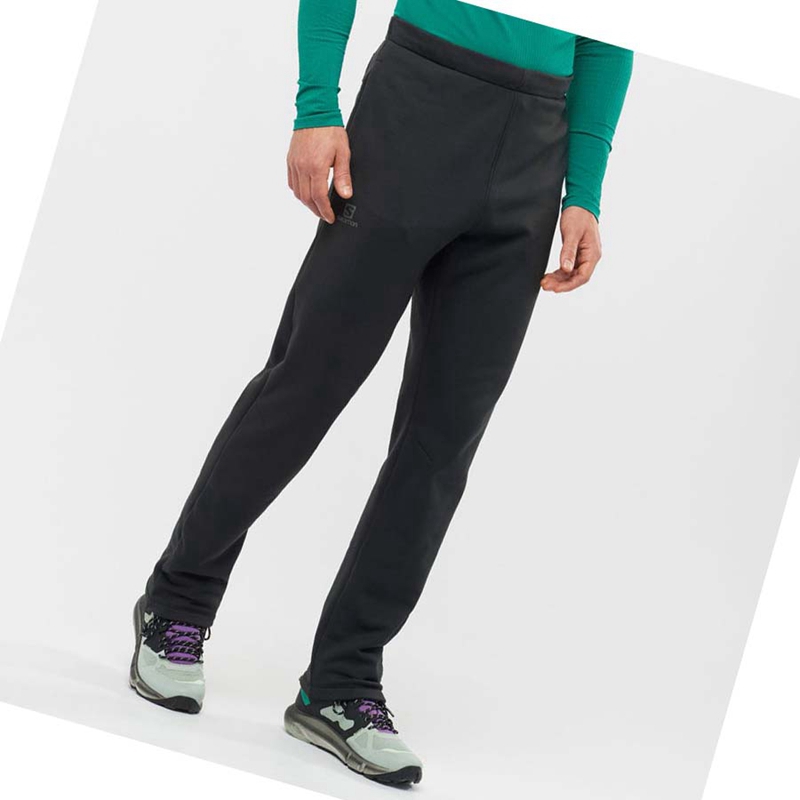 Salomon ESSENTIAL WARM FLEECE Hose Herren Schwarz | HVKDPSG-89