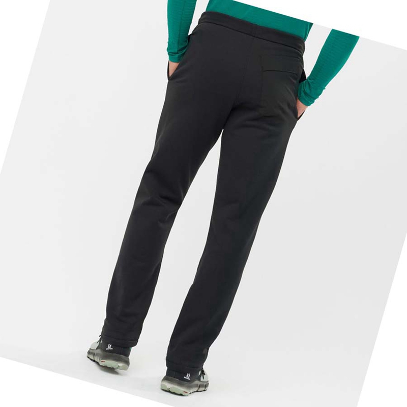 Salomon ESSENTIAL WARM FLEECE Hose Herren Schwarz | HVKDPSG-89
