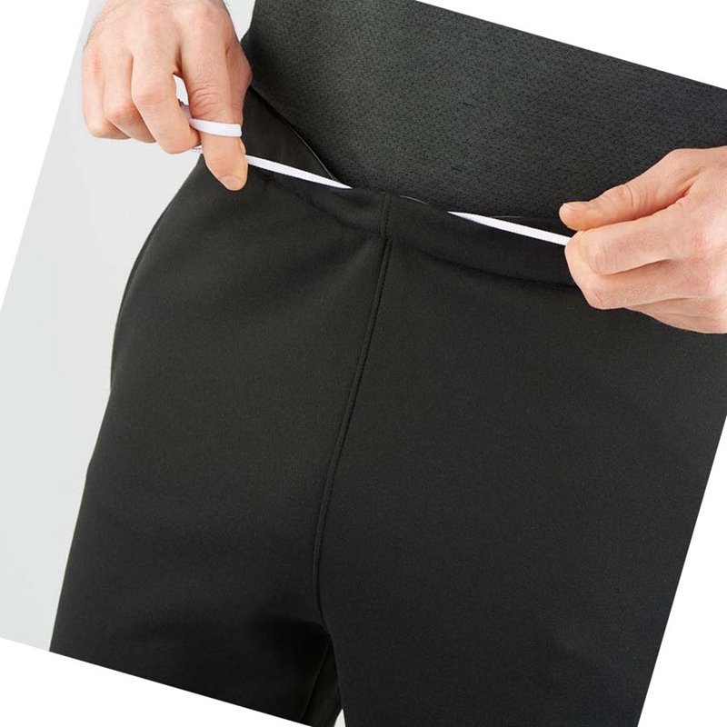 Salomon ESSENTIAL WARM FLEECE Hose Herren Schwarz | HVKDPSG-89