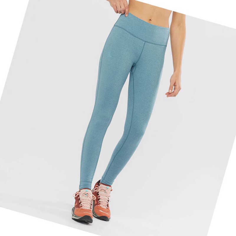 Salomon ESSENTIAL WARM Hose Damen Blau | TJVGWUF-02