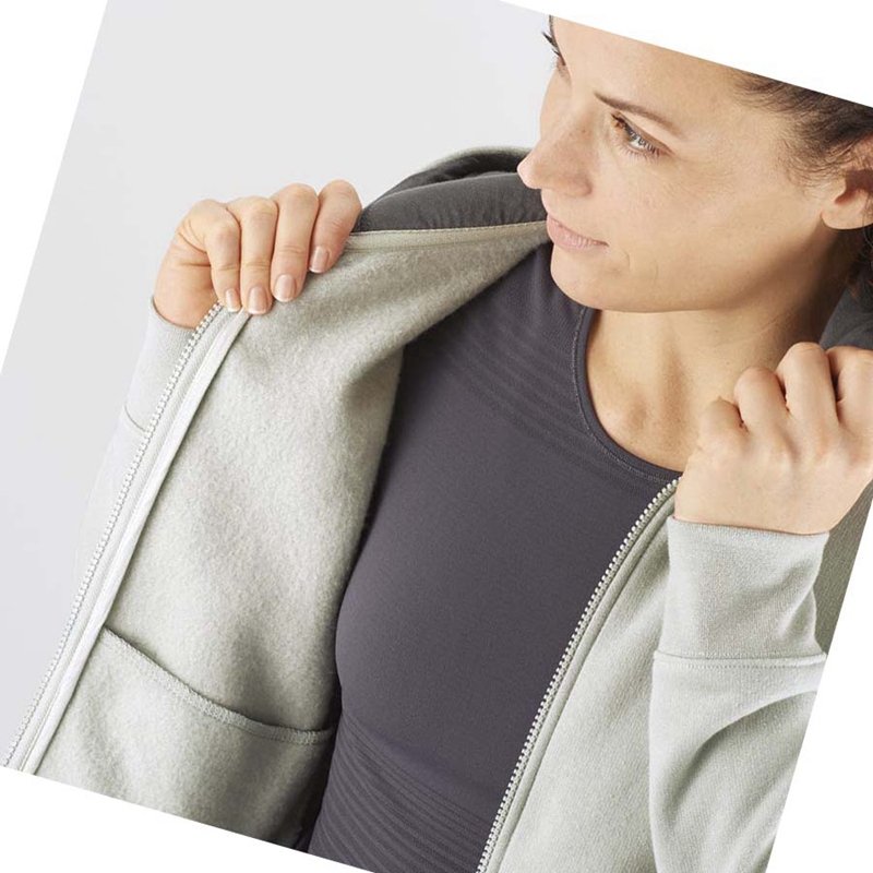 Salomon ESSENTIAL WARM SALOMON Hoodie Damen Beige | GLBSPIV-05
