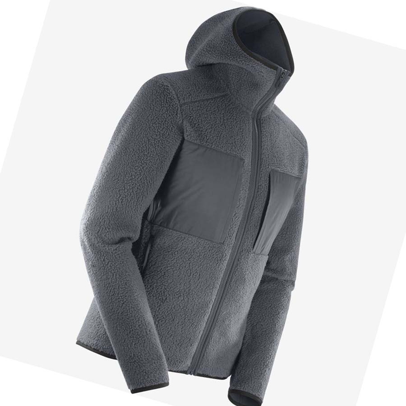 Salomon ESSENTIAL WARM TEDDY Hoodie Herren Grau | ZVLDRGF-59
