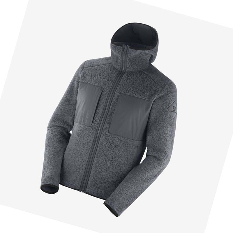Salomon ESSENTIAL WARM TEDDY Hoodie Herren Grau | ZVLDRGF-59