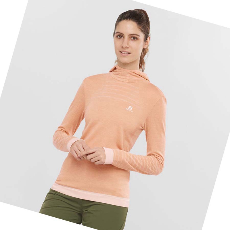 Salomon ESSENTIAL WOOL T-shirts Damen Beige | TZPXIUL-25