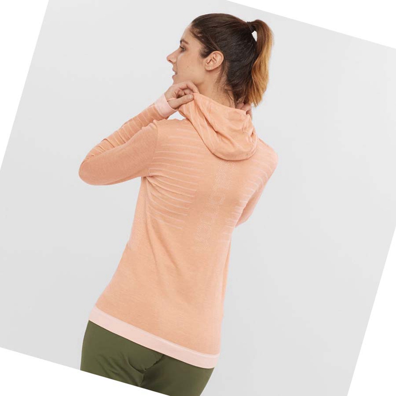 Salomon ESSENTIAL WOOL T-shirts Damen Beige | TZPXIUL-25