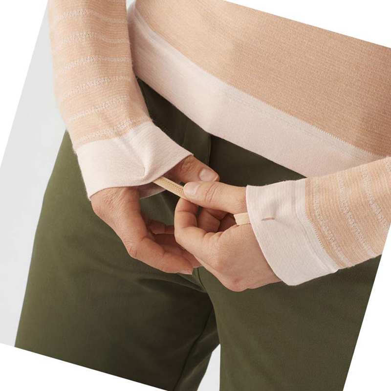 Salomon ESSENTIAL WOOL T-shirts Damen Beige | TZPXIUL-25