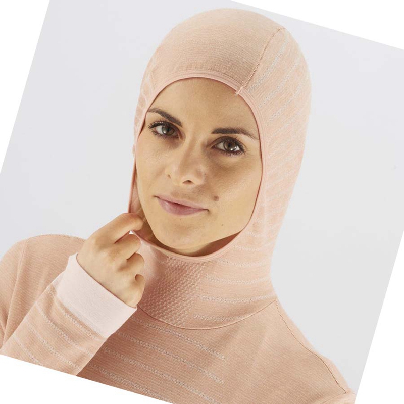 Salomon ESSENTIAL WOOL T-shirts Damen Beige | TZPXIUL-25