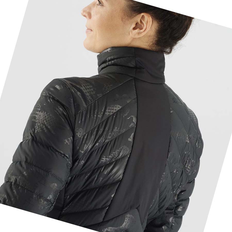 Salomon ESSENTIAL XWARM DOWN INSULATED Jacke Damen Schwarz Schwarz | HOYZFKC-61