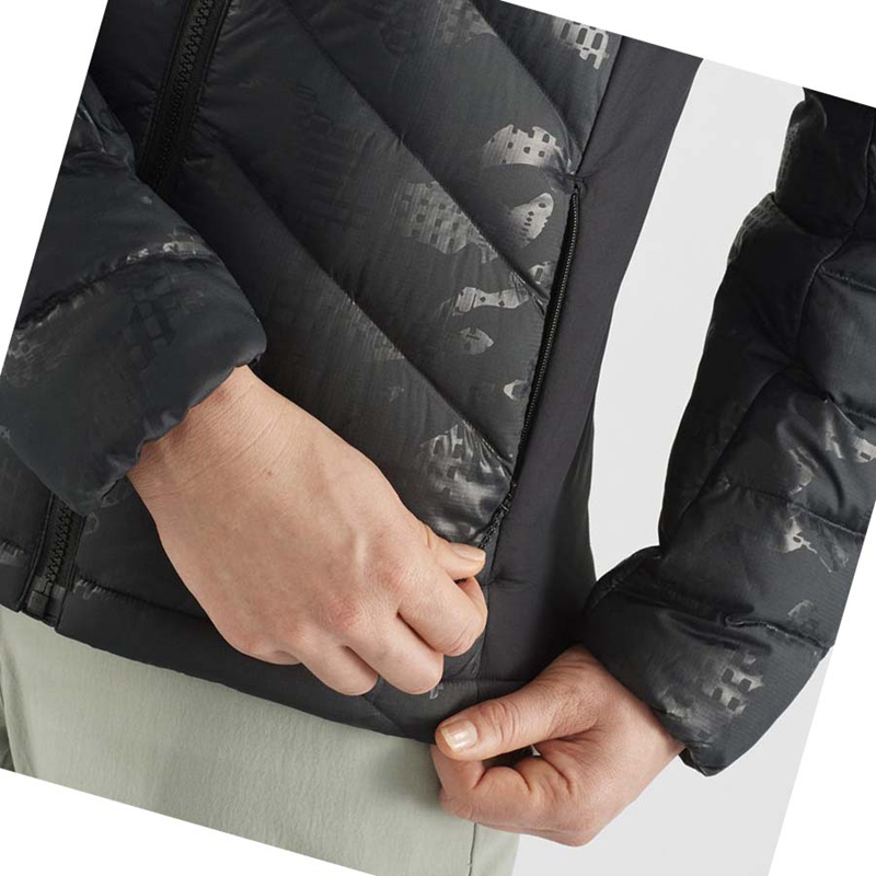 Salomon ESSENTIAL XWARM DOWN INSULATED Jacke Damen Schwarz Schwarz | HOYZFKC-61
