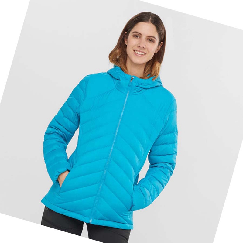 Salomon ESSENTIAL XWARM DOWN INSULATED Jacke Damen Blau | JYLWTIO-28
