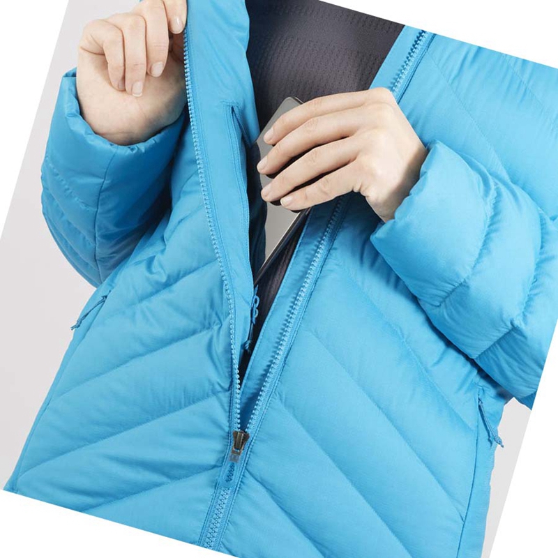Salomon ESSENTIAL XWARM DOWN INSULATED Jacke Damen Blau | JYLWTIO-28
