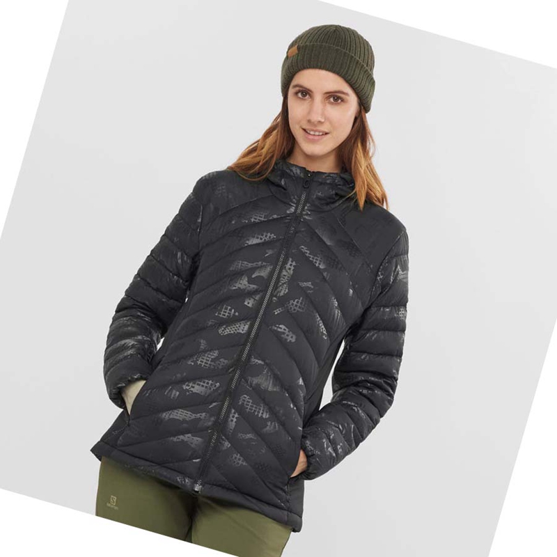 Salomon ESSENTIAL XWARM DOWN INSULATED Jacke Damen Schwarz Schwarz | LVJFZOB-70