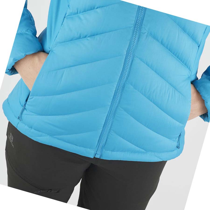 Salomon ESSENTIAL XWARM DOWN INSULATED Jacke Damen Blau | QUPYCBR-70