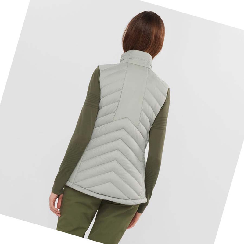 Salomon ESSENTIAL XWARM DOWN Skijacken Damen Silber | UCRPEFN-05