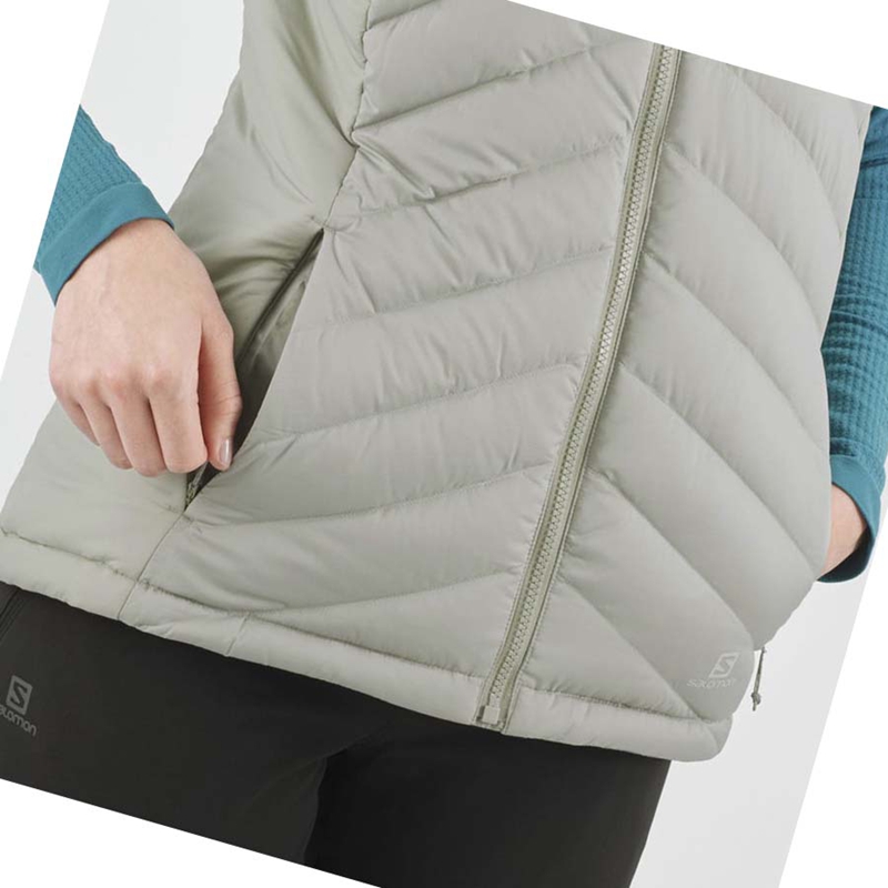 Salomon ESSENTIAL XWARM DOWN Skijacken Damen Silber | UCRPEFN-05