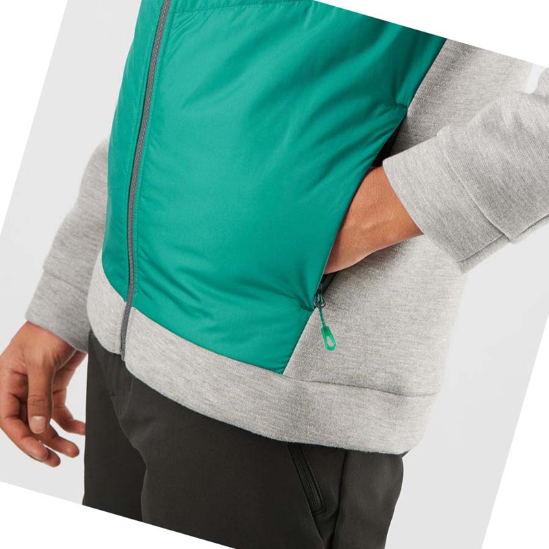 Salomon ESSENTIAL XWARM HYBRID Hoodie Herren Grün | HJQGSLA-84