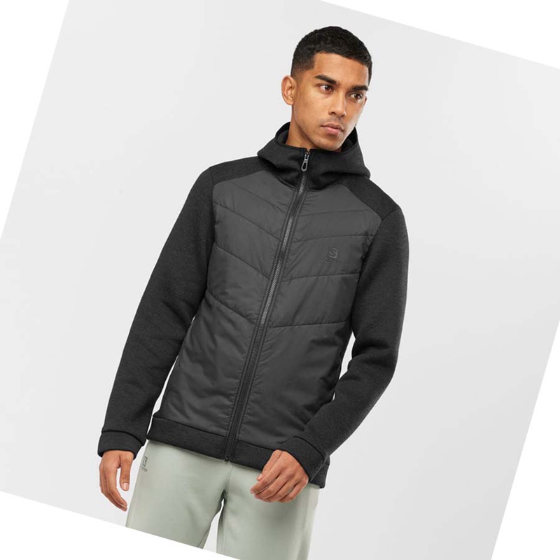 Salomon ESSENTIAL XWARM HYBRID Hoodie Herren Grau | WFMCPDX-04