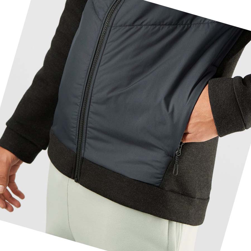 Salomon ESSENTIAL XWARM HYBRID Hoodie Herren Grau | WFMCPDX-04