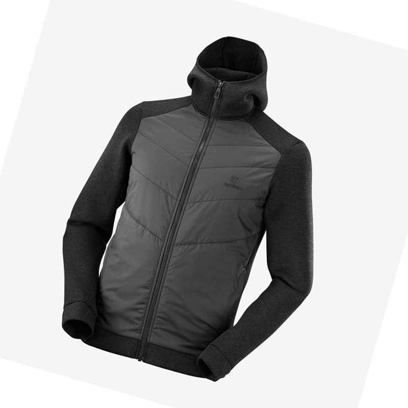 Salomon ESSENTIAL XWARM HYBRID Hoodie Herren Grau | WFMCPDX-04