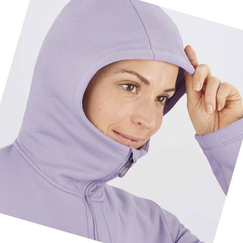 Salomon ESSENTIAL XWARM Hoodie Damen Lila | WZCABJV-94