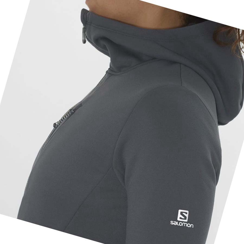 Salomon ESSENTIAL XWARM Hoodie Damen Schwarz | DQTXOHN-01