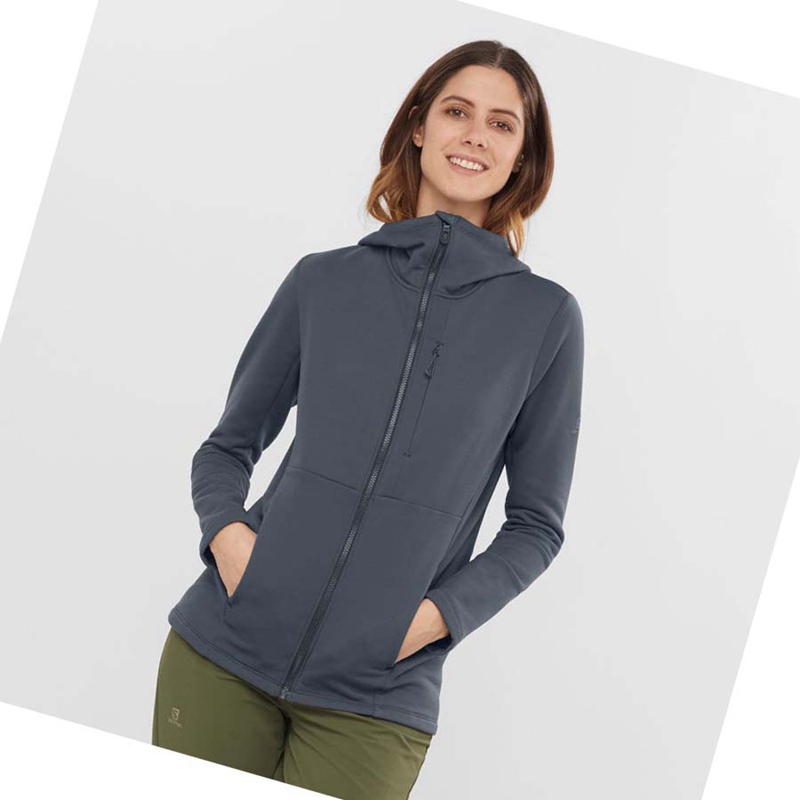 Salomon ESSENTIAL XWARM Hoodie Damen Schwarz | DQTXOHN-01