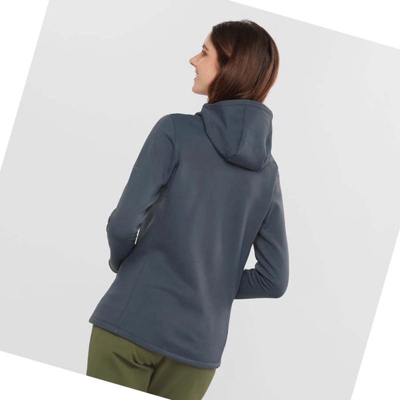 Salomon ESSENTIAL XWARM Hoodie Damen Schwarz | DQTXOHN-01