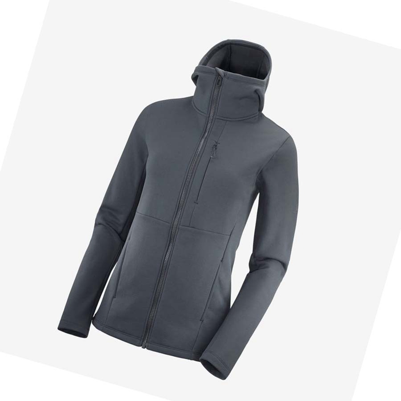 Salomon ESSENTIAL XWARM Hoodie Damen Schwarz | DQTXOHN-01