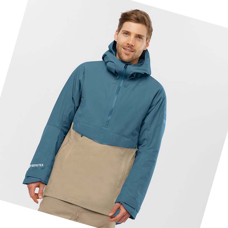 Salomon GRAVITY GORE-TEX ANORAK Skijacken Herren Blau | XQEGZBD-68