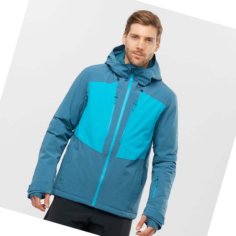 Salomon HIGHLAND Ski Skijacken Herren Blau | WSYRGZM-90