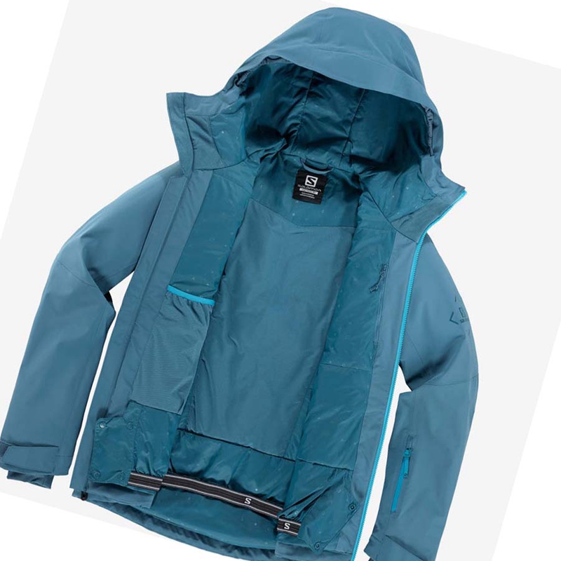 Salomon HIGHLAND Ski Skijacken Herren Blau | WSYRGZM-90